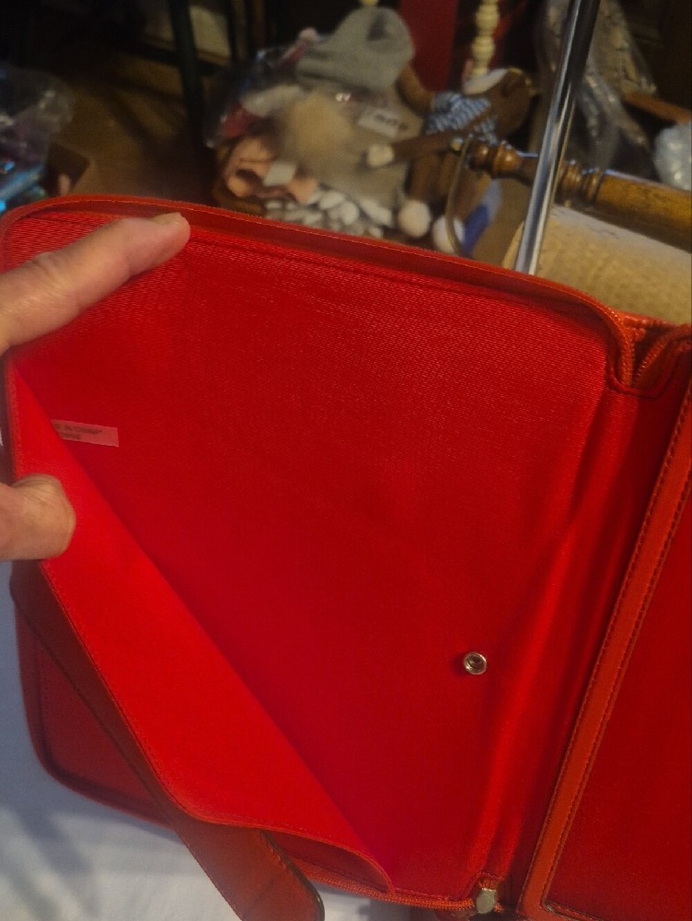 Coach Orange & Brown Signature Canvas Organizer with Red Trim - Picture 7 of 9
